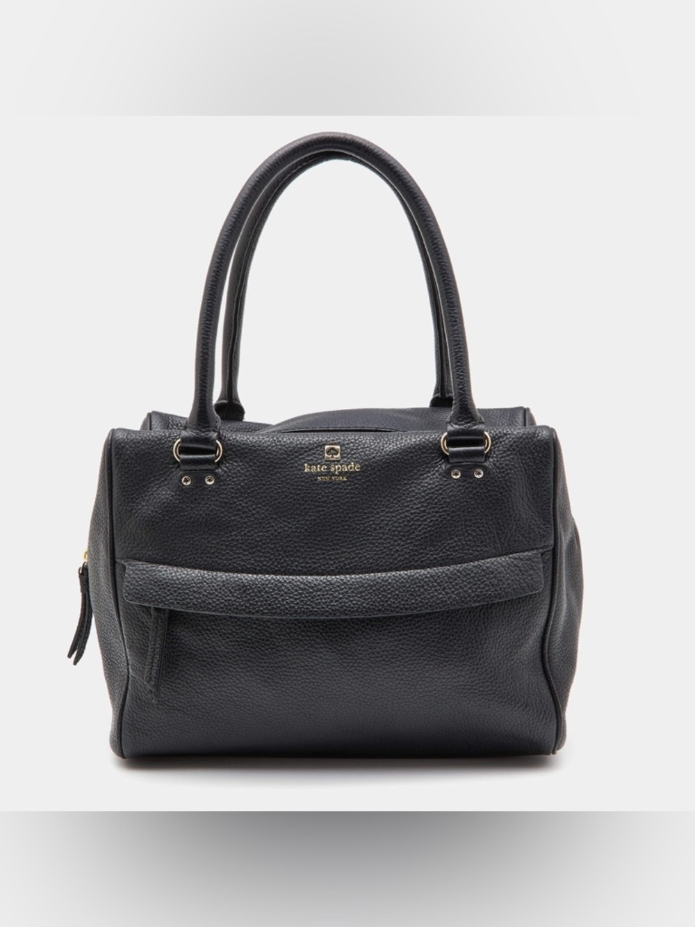 Kate Spade Leather Black Grant Park Shelby Pebbled Handbag